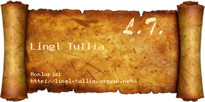 Lingl Tullia névjegykártya
